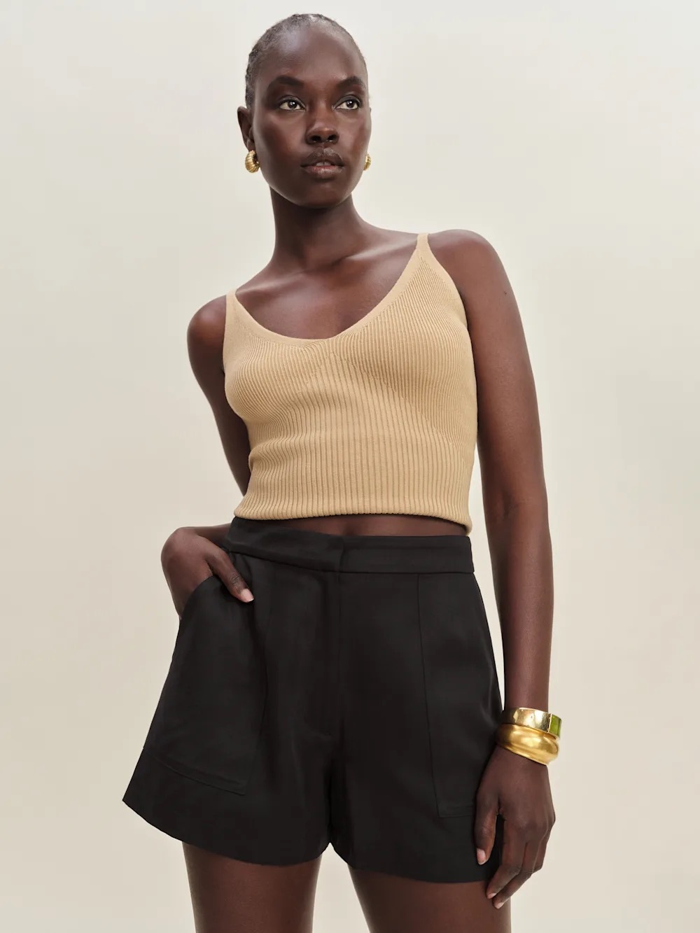 Reformation Gibson Short Black high waisted